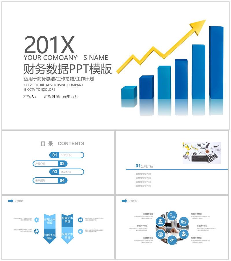 年度财务数据汇报工作总结PPT模版