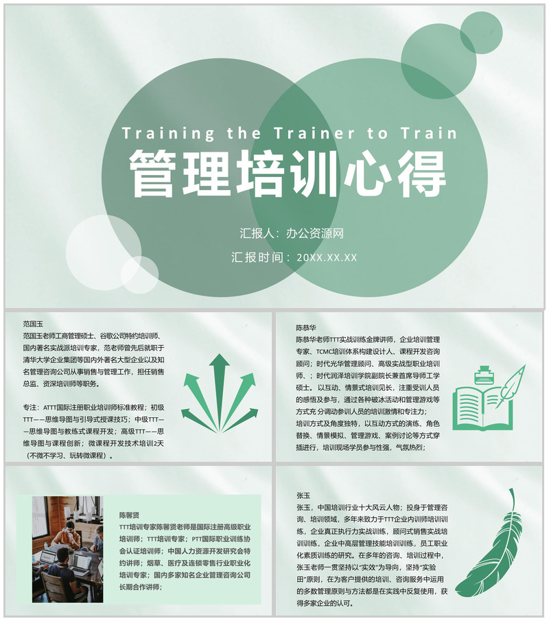 企业管理者TTT培训主管岗位职责要求心得体会PPT模板