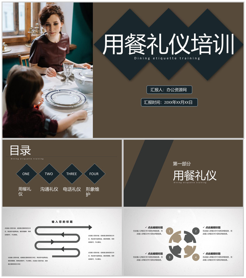 中餐西餐吃饭用餐时生活基础知识社交礼仪培训PPT模板