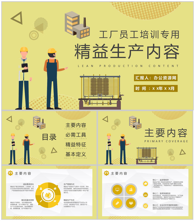 车间现场品质管理要求工厂员工精益生产内容总结培训PPT模板