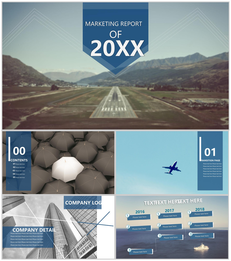 奔跑希望商务总结欧美风格多系列通用PPT素材