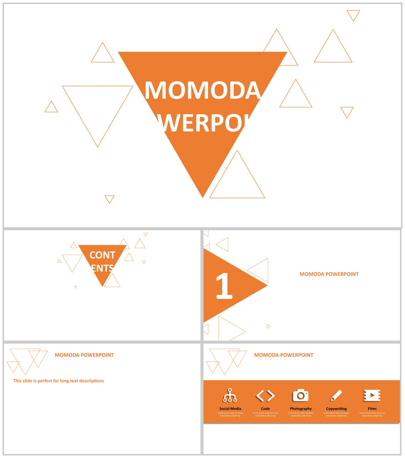 创意三角简约欧美商务汇报总结PPT模板