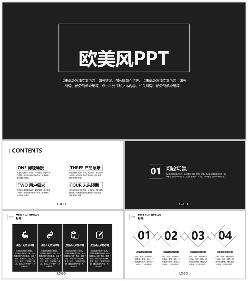 大气简约欧美风工作汇报PPT模板