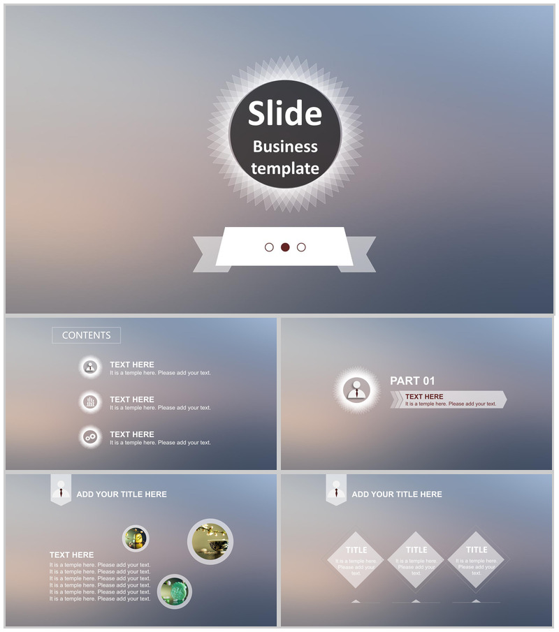 灰色欧美风格商务汇报PPT模板