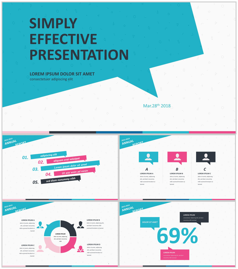 简约欧美商务风蓝色企业介绍业绩汇报PPT模板