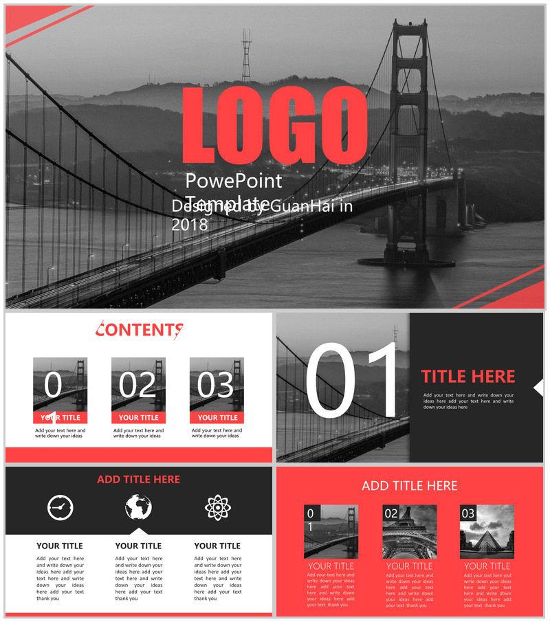 商务高端欧美商业通用总结PPT模板