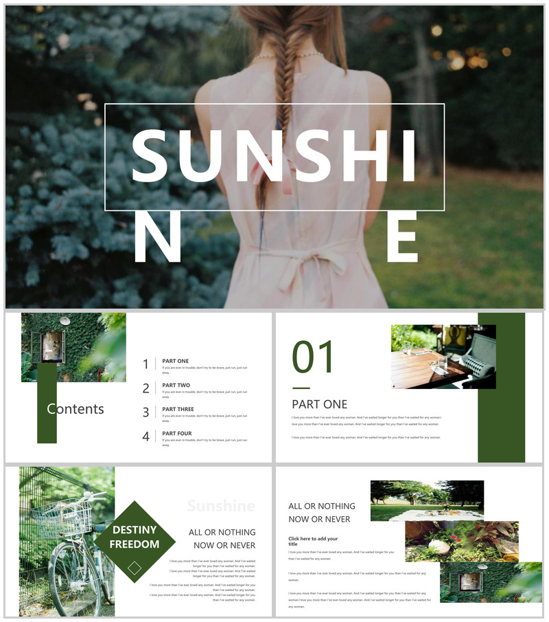 小清新文艺时尚杂志风企业宣传PPT模板