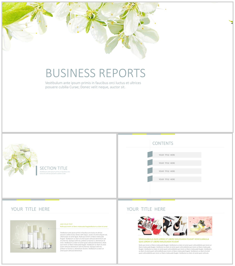 欧美商务清新绿时尚通用PPT模板