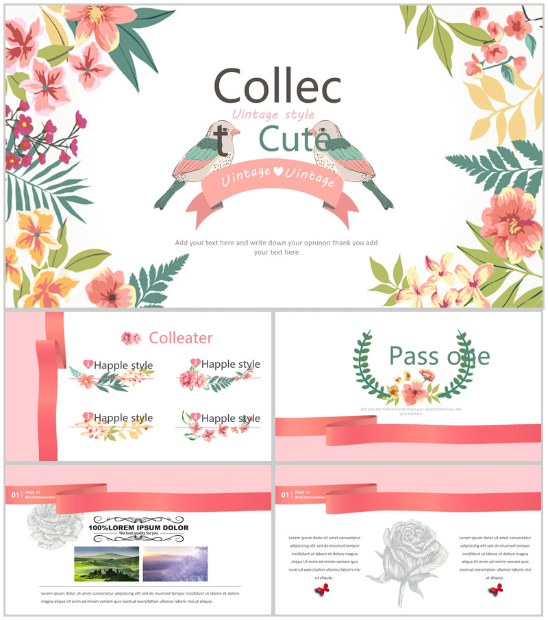 小清新唯美大气年终工作汇报总结商务报告PPT模板