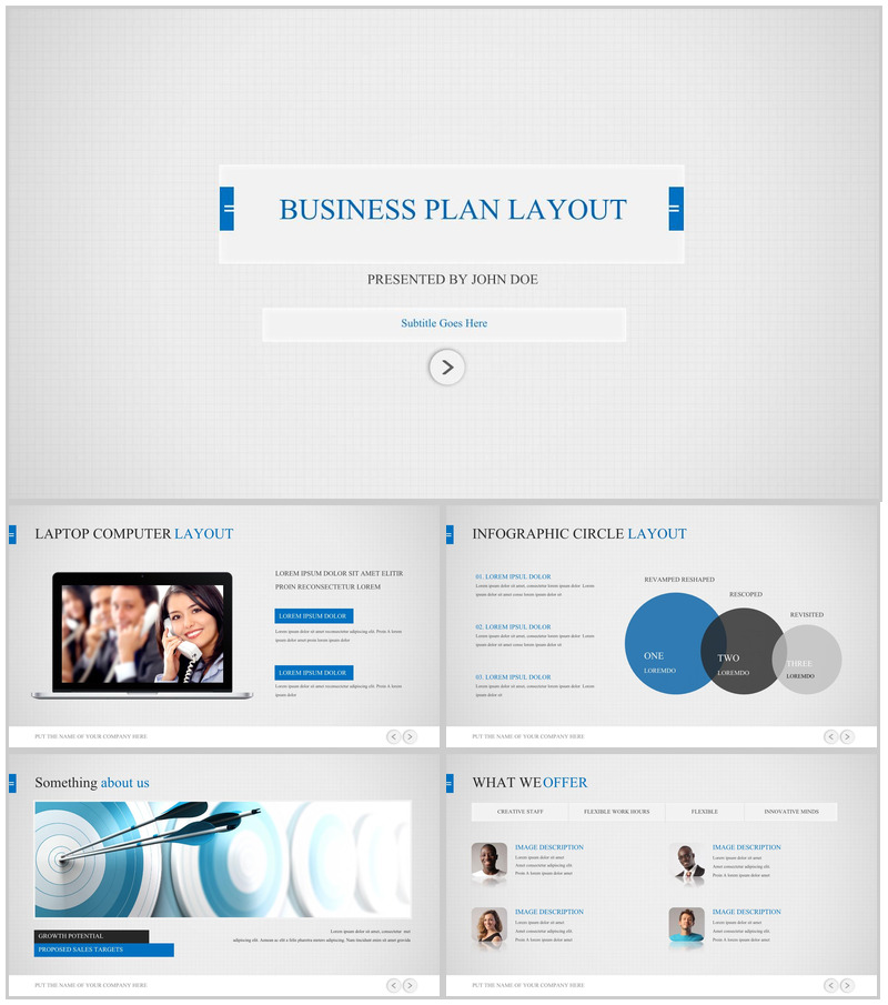 白色简洁大气商务规划通用PPT模板