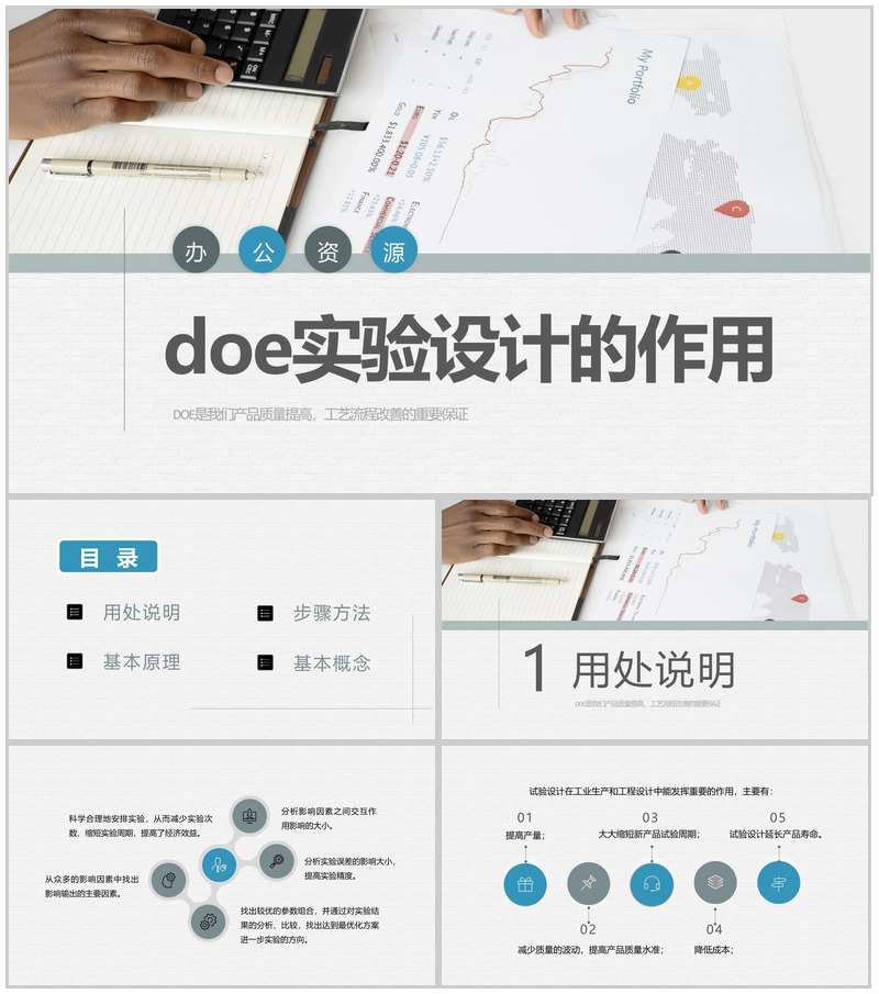 产品质量改善方案总结doe实验设计的作用介绍PPT模板