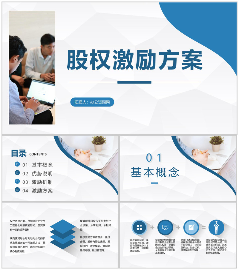 创业公司股权激励方案员工持股计划总结汇报PPT模板