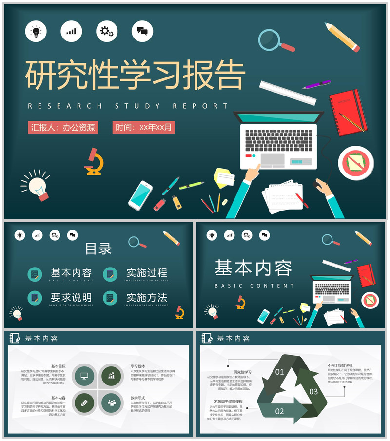 大学生暑期调研计划研究性学习成果报告范文PPT模板