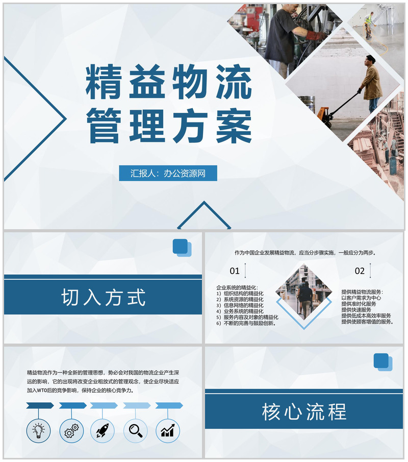 单位精益生产管理方式精益物流管理方案总结PPT模板