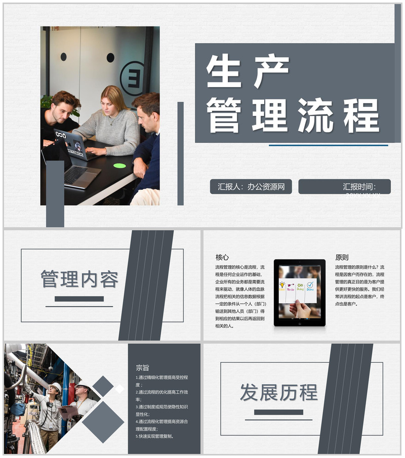 公司仓库仓储项目业务管理生产流程优化分析PPT模板