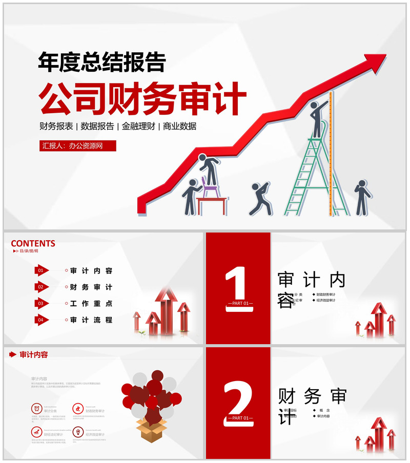 公司经营分析报告审计财务新年工作计划通用PPT模板