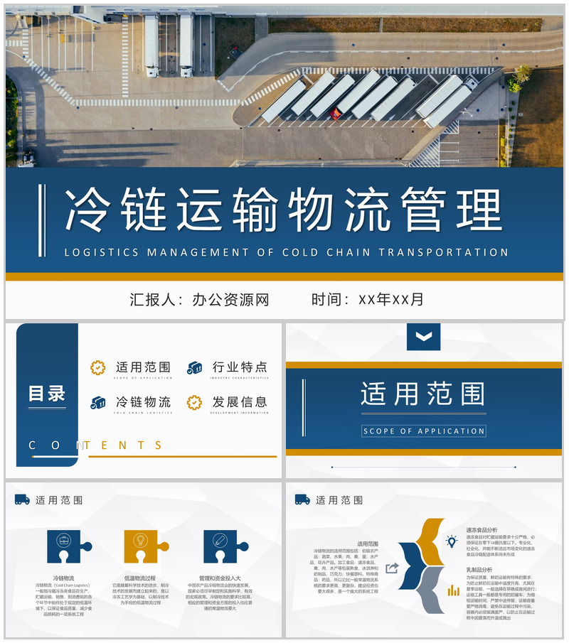 冷链运输物流管理知识总结进出口贸易工作方案汇报PPT模板