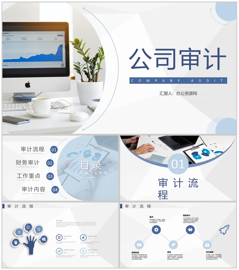 企业投资货币财务资金公司审计项目专用PPT模板