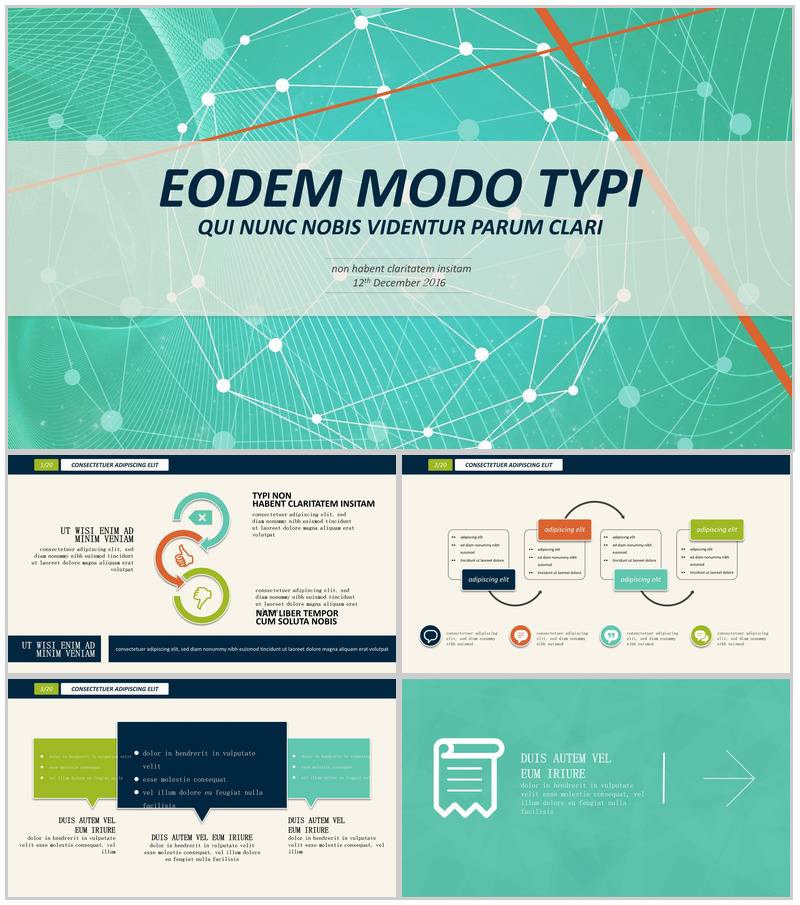 青绿色大气商务通用演讲PPT模板