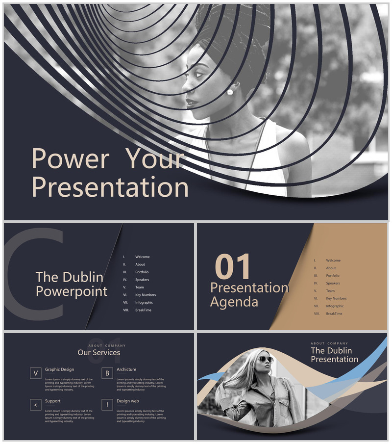 人物杂志风品牌服装发布会PPT模板