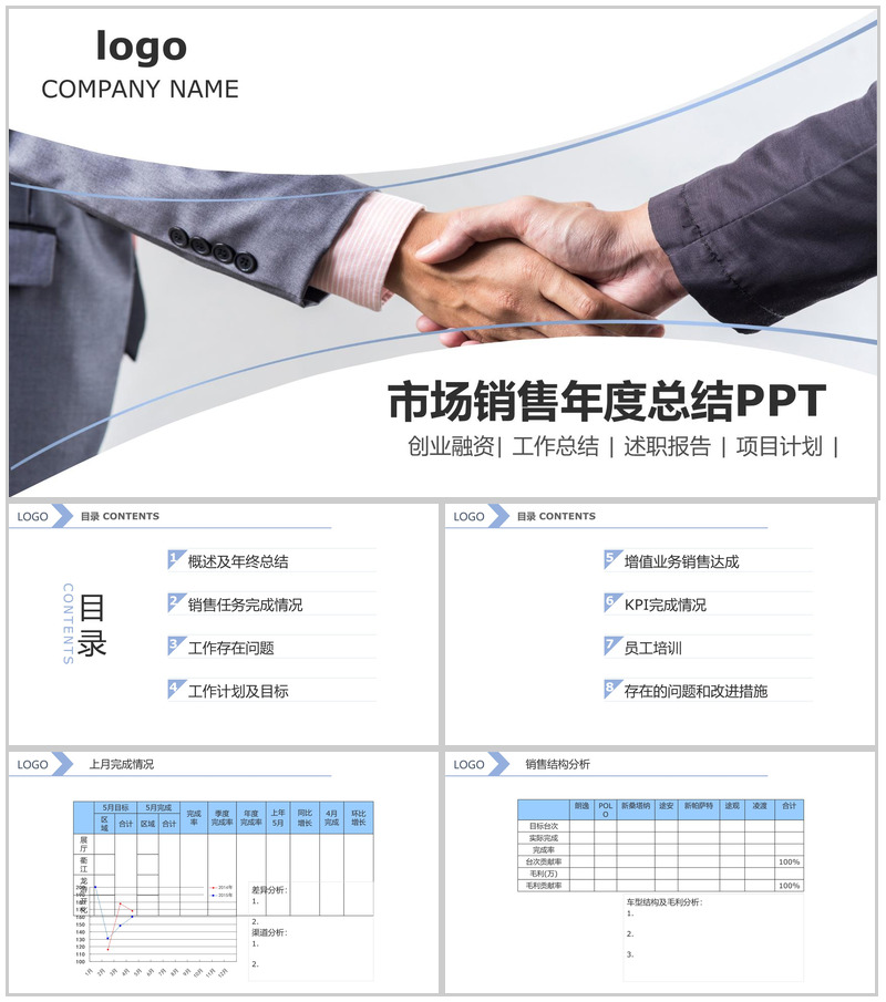 商务大气汽车4S店销售的技巧和口才月度工作总结PPT模板