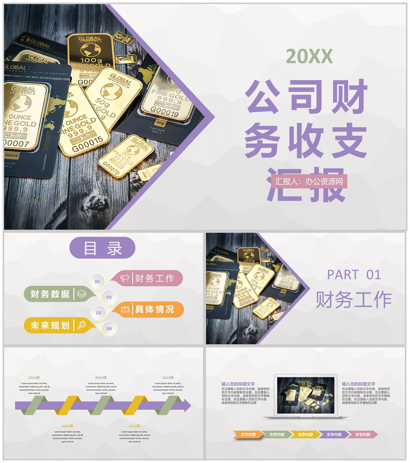 商务公司财务数据分析总结财务收支情况汇报PPT模板