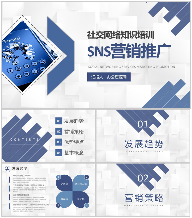 商业计划书SNS营销策划书推广方案工作总结汇报PPT模板